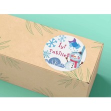 Bisaccia Iyi Tatiller Kardan Adam Yuvarlak Mat Sticker Okul Serisi 4 cm (40 Adet)