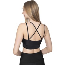 1051 Pinkhan Çift Askılı Arka Çapraz Büstiyer Kadı Kırmızı - L-Xl