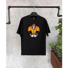 Glam Love Baskılı T-Shirt - Siyah -