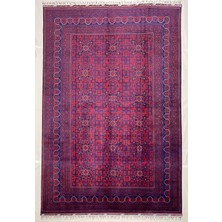 El Dokuma Afgan Halı Bilicik Model 100%YÜN Kök Boya Elsanat Eserı