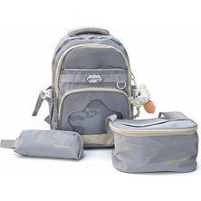 Benitto Kids Relaxion 3'lü Set Aksesuarlı Çocuk Ilkokul Çantası Kalemlikli Beslenme Çantalı Sırt Çantası 1920