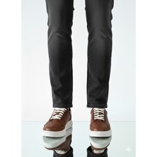 Belirtilmemiş Poli Taban Tabanı Dikişli Hafif Bağcıksız Deri Spor Taba Renk Günlük Ayakkabı