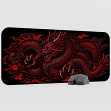 mousepad bastir Ejderha Kırmızı Ejder Dragon Kaymaz Kauçuk Mousepad V1 - 70X30 Xl Gaming Mouse Pad Fare Altlığı