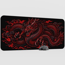 mousepad bastir Ejderha Kırmızı Ejder Dragon Kaymaz Kauçuk Mousepad V1 - 90X40 Xxl Gaming Mouse Pad Fare Altlığı