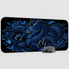 mousepad bastir Ejderha Mavi Ejder Dragon Kaymaz Kauçuk Mousepad V2 - 70X30 Xl Gaming Mouse Pad Fare Altlığı