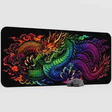 mousepad bastir Ejderha Neon Ejder Dragon Kaymaz Kauçuk Mousepad V5 - 90X40 Xxl Gaming Mouse Pad Fare Altlığı