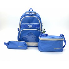 Benitto Kids Relaxion 3'lü Set Aksesuarlı Çocuk Ilkokul Çantası Kalemlikli Beslenme Çantalı Sırt Çantası 1920