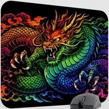 mousepad bastir Ejderha Neon Ejder Dragon Kaymaz Kauçuk Mousepad V5 - 48X40 Xl Gaming Mouse Pad Fare Altlığı