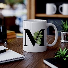 Botanik M Harfli Baskılı Kupa Bardak