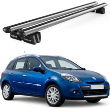 Today Auto Pençe Renault Clio 3 Sport Tourer (2008-2013) Uyumlu Gri Ara Atkı Port Bagaj Tavan Barı