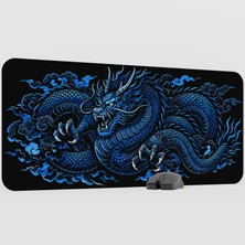 mousepad bastir Ejderha Mavi Ejder Dragon Kaymaz Kauçuk Mousepad V2 - 90X40 Xxl Gaming Mouse Pad Fare Altlığı