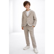 Ugly Duck 09-14 Yaş Çift Cepli Keten  Üçlü Takım - Bej