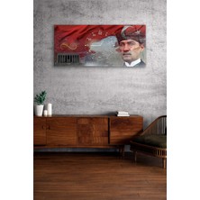 Olinpa Kırılmaz Cam Duvar Saati , Hem Tablo Hem Saat  Atatürk Tasarımlı Ev Ofis Hediyesi