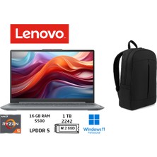 Lenovo ıdeapad Slim 3 Amd Ryzen 5 7520U 16GB 1tb SSD W11PRO 15.6" Fhd 82XQ00SFTX Duddi Çanta