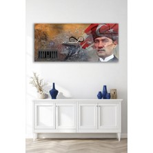 Olinpa Kırılmaz Cam Duvar Saati , Hem Tablo Hem Saat  Atatürk Tasarımlı Ev Ofis Hediyesi