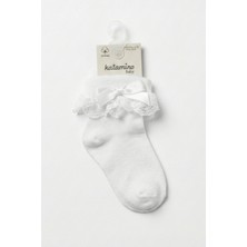 Katamino Kız Bebek Dantellisoket Çorap Beyaz