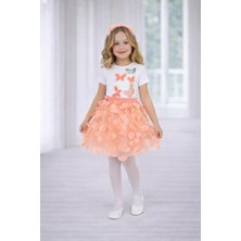 Dıgıl Kids Kız Çocuk Kelebek Desenli T-Shirt Etek Takım
