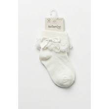 Katamino Kız Bebek Dantellisoket Çorap Krem
