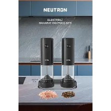 Neutron NTL-PG-33D Pilli Tuz ve Baharat Öğütücü Değirmen Ikili Set
