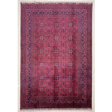 El Dokuma Afgan Halı Bilicik Desenlı 100% Yün Kök Boya Elsanat Eserı