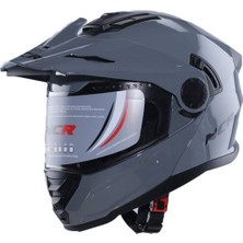 Cross Kask NCR-165 Çene Açılır Gözlüklü E-Ce Belgeli Kask Nardo Gri