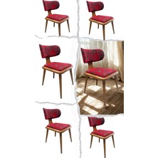 Moni Tasarım Luvia Merlot Ahşap Sandalye - 6lı Set - Sandalye Seti