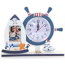 Ttt Ahşap Marin Dümenli Çerçeveli Saat Model 2