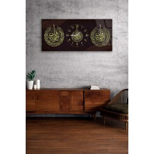 Olinpa Kırılmaz Cam Duvar Saati , Hem Tablo Hem Saat  Islam Tasarımlı Ev Ofis Hediyesi