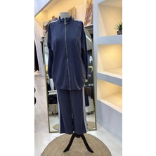 Nuss 1092 Şerit Desenli Pantolonlu Takım - Laci