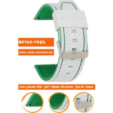  20mm-22mm 24mm saatlerle uyumlu çift renk soft silikon saat kordonu kayışı a54-by