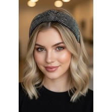 Caş Dekorasyon Siyah Renk Taşlı Taç