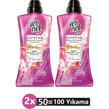 Vernel Max Konsantre Çamaşır Yumuşatıcısı 2 x 1200ML (100 Yıkama) Supreme Blossom