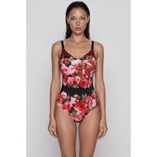 Rivamare U Yaka Toparlayıcı Mayo Desenli 0009-41