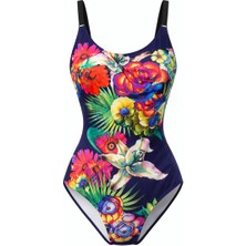 Rivamare U Yaka Toparlayıcı Mayo Desenli 0009-39