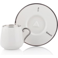 Mien Beyaz Gümüş Tek Kişilik Türk Kahvesi Fincanı