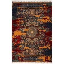 Çam Halı Sultani 824 Multi Yün ve Bambu ile Özel Tezgahlarda Üretilen Otantik Desenli El Emeği Modern Uşak Halısı