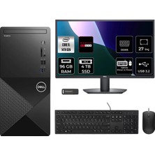 Dell Vostro 3030MT i5 14600 Masaüstü Bilgisayar 96GB RAM 4TB SSD 27" FHD FreeDOS + Per4 USB N6014VDT3030MTP980