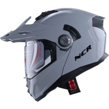 Cross NCR-165 Çene Açılır Gözlüklü E-Ce Belgeli Kask Cool Gri
