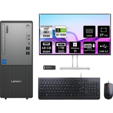 Lenovo Thinkcentre Neo 50T i7 13700 Masaüstü Bilgisayar 48GB RAM 1TB SSD 27" FHD Win11 Home + Per4 USB 12UB000HTRP1050