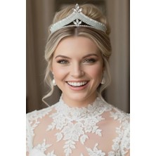 Caş Dekorasyon Zirkon Taşlı Söz Nişan Kına Gelin Taç