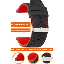  20mm-22mm 24mm saatlerle uyumlu çift renk soft silikon saat kordonu kayışı a54-sk