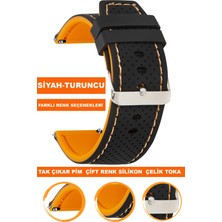  20mm-22mm 24mm saatlerle uyumlu çift renk soft silikon saat kordonu kayışı a54-st