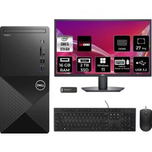 Dell Vostro 3030MT i5 12400 Masaüstü Bilgisayar 16GB RAM 2TB SSD 27" FHD Win11 Pro + Per4 USB N6004VDT3030MTP1003
