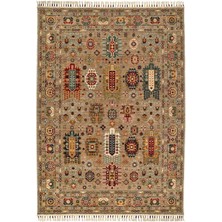 Çam Halı Sultani 807 Vizon Yün ve Bambu ile Özel Tezgahlarda Üretilen Otantik Desenli El Emeği Modern Uşak Halısı