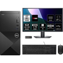 Dell Vostro 3030MT Intel Core I5 14600 48GB 4tb SSD RX550/4GB 27" Fhd Monitör W11P Masaüstü Bilgisayar & Per4 USB Bellek N6014VDT3030MTP1012