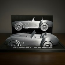 Riva Self Shelby Araba Temalı 3D Dekoratif Masaüstü Standı - Gümüş & Siyah Tasarım
