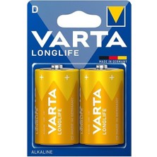 Najmaddin Varta Longlife Power Alkalin Orta Boy D Pil (2'li Paket)