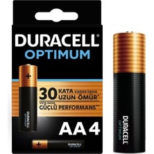 Najmaddin Duracell Optimum 1.5 Volt Alkalin Aa 4’lü Ince Kalem Pil MX1500