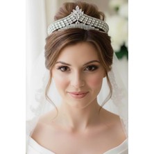 Caş Dekorasyon Zirkon Taşlı Söz Nişan Kına Gelin Taç