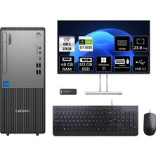 Lenovo Thinkcentre Neo 50T i5 13400 Masaüstü Bilgisayar 48GB RAM 512GB SSD 23.8" FHD Win11 Pro + Per4 USB 12UB000BTRP769
